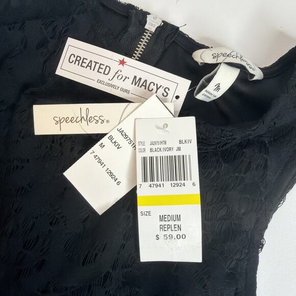 NWT Speechless Tank Dress Size M Fit Flare Block Lace Party Business Casual - Picture 7 of 11